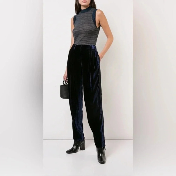 NWT RAG & BONE Raina Denim Blue Lurex Striped Sleeveless Top Small - Picture 7 of 11